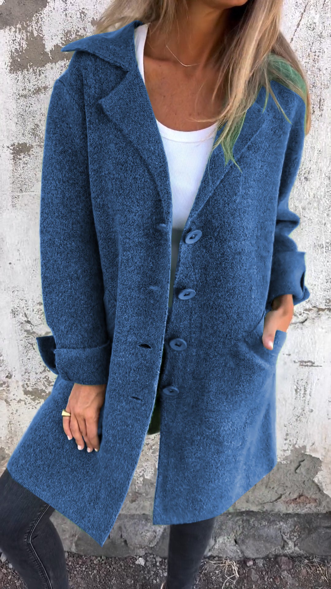 CLEARANCE SALE🔥 Casual Lapel Wool Single Breasted Long Coat- 48% OFF