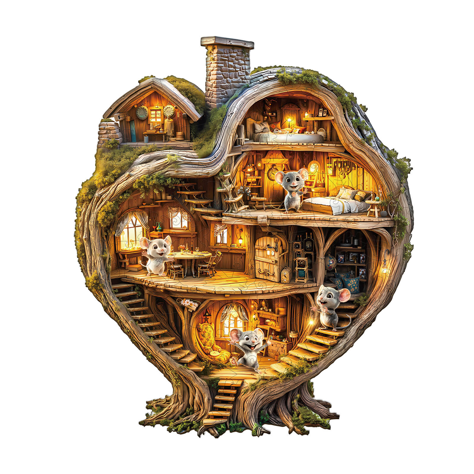 Heart Tree House Wooden Jigsaw Puzzle