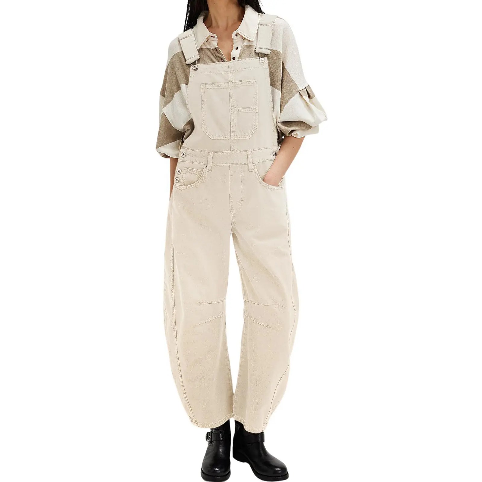 Women's Y2K Wide-Leg Denim Overalls