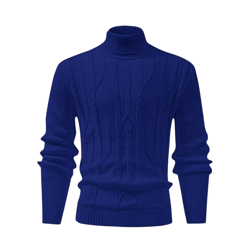 Men's Turtleneck Warm Sweater, Vintage Cable Knit Style