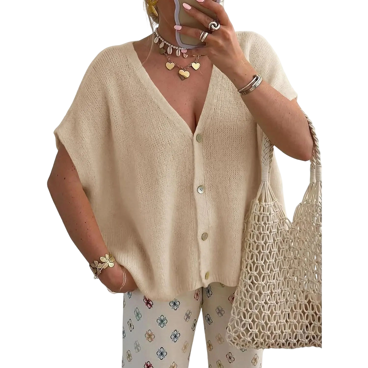 Women's Lightweight Oversized Batwing Sleeve Cardigan