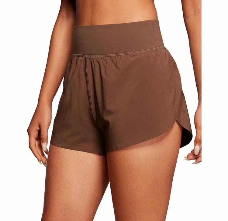 Women's High-Waisted Dolphin Running Shorts –Quick-Dry with Mesh Liner