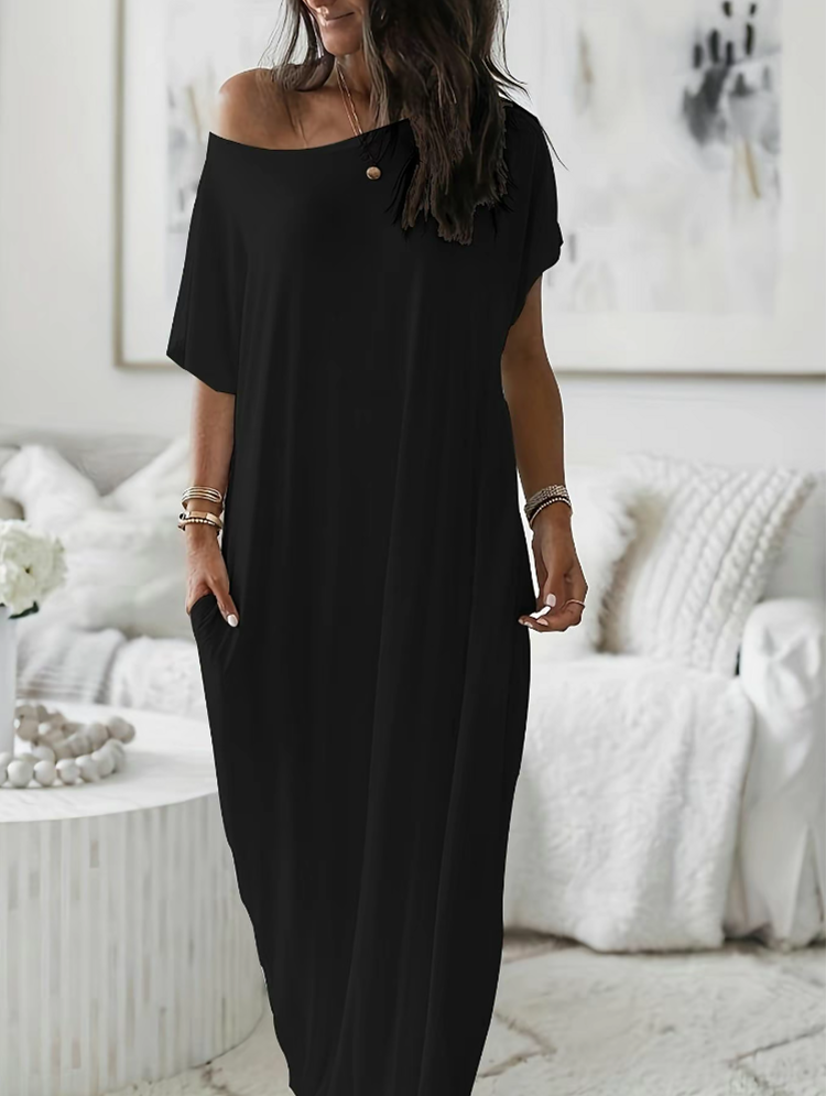 Women's Batwing Sleeve Lounge Dress-Comfy • Casual • Elegant