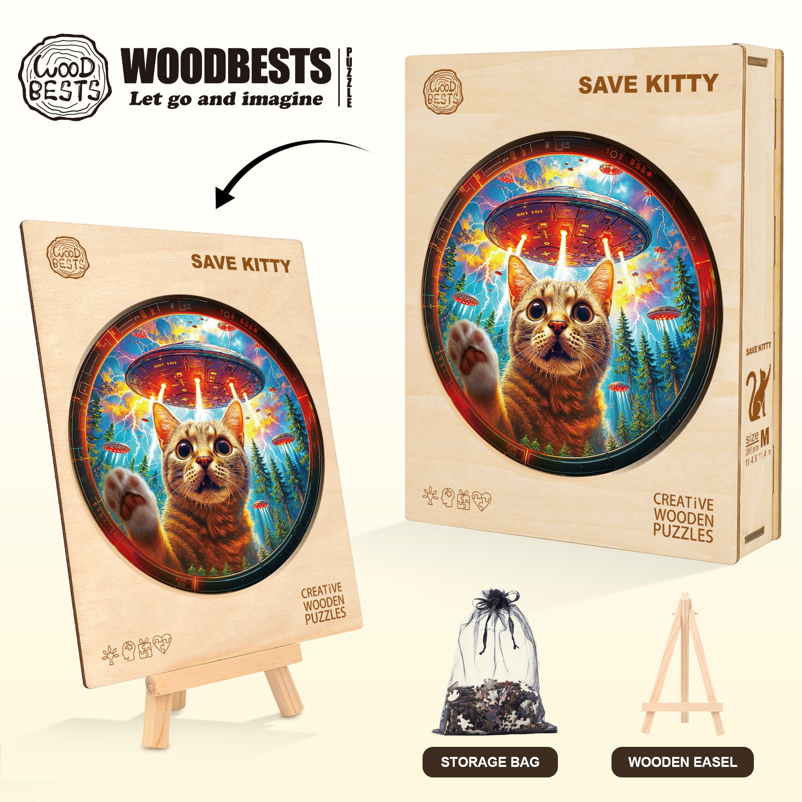 Save Kitty Wooden Jigsaw Puzzle