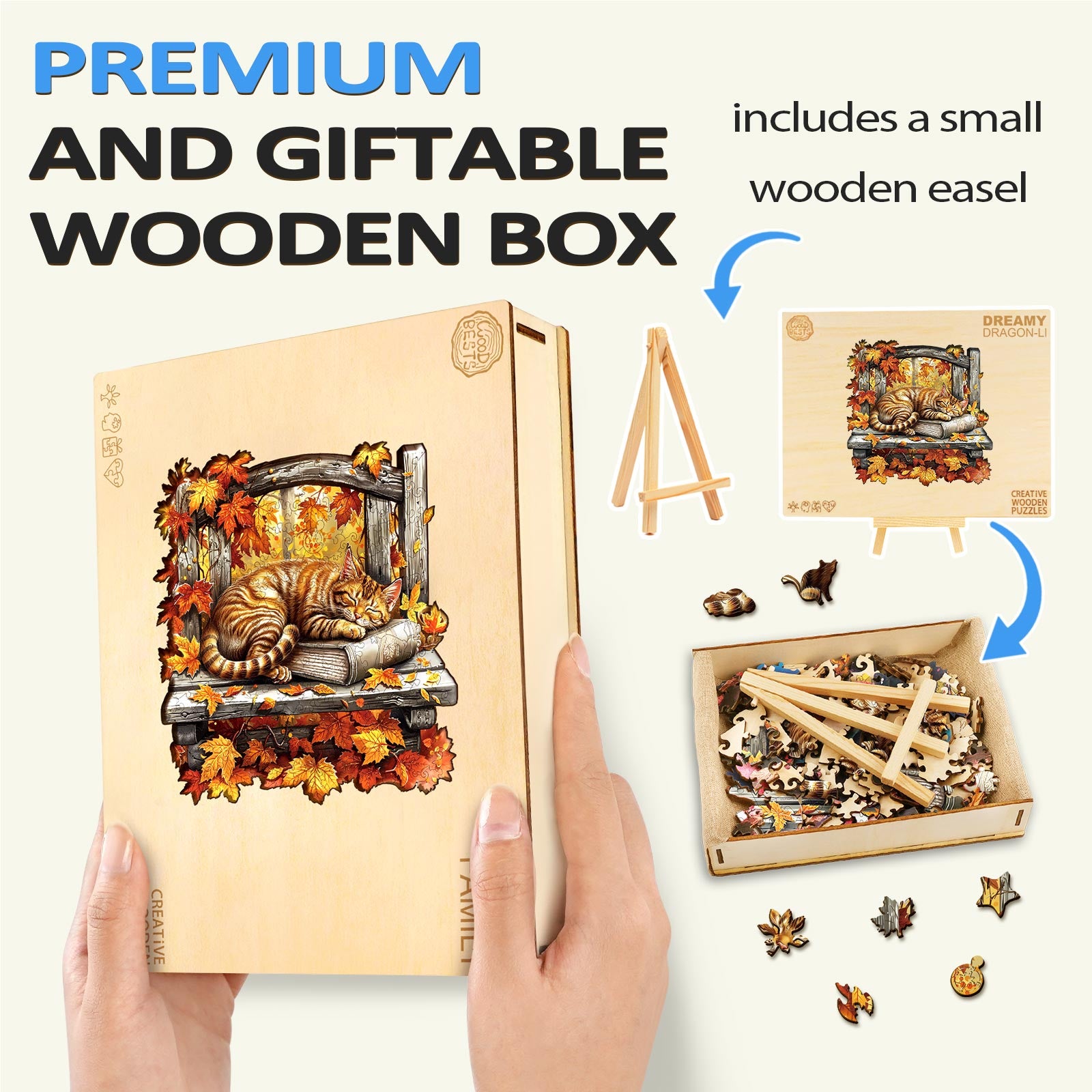 Resting Cat Wooden Jigsaw Puzzle