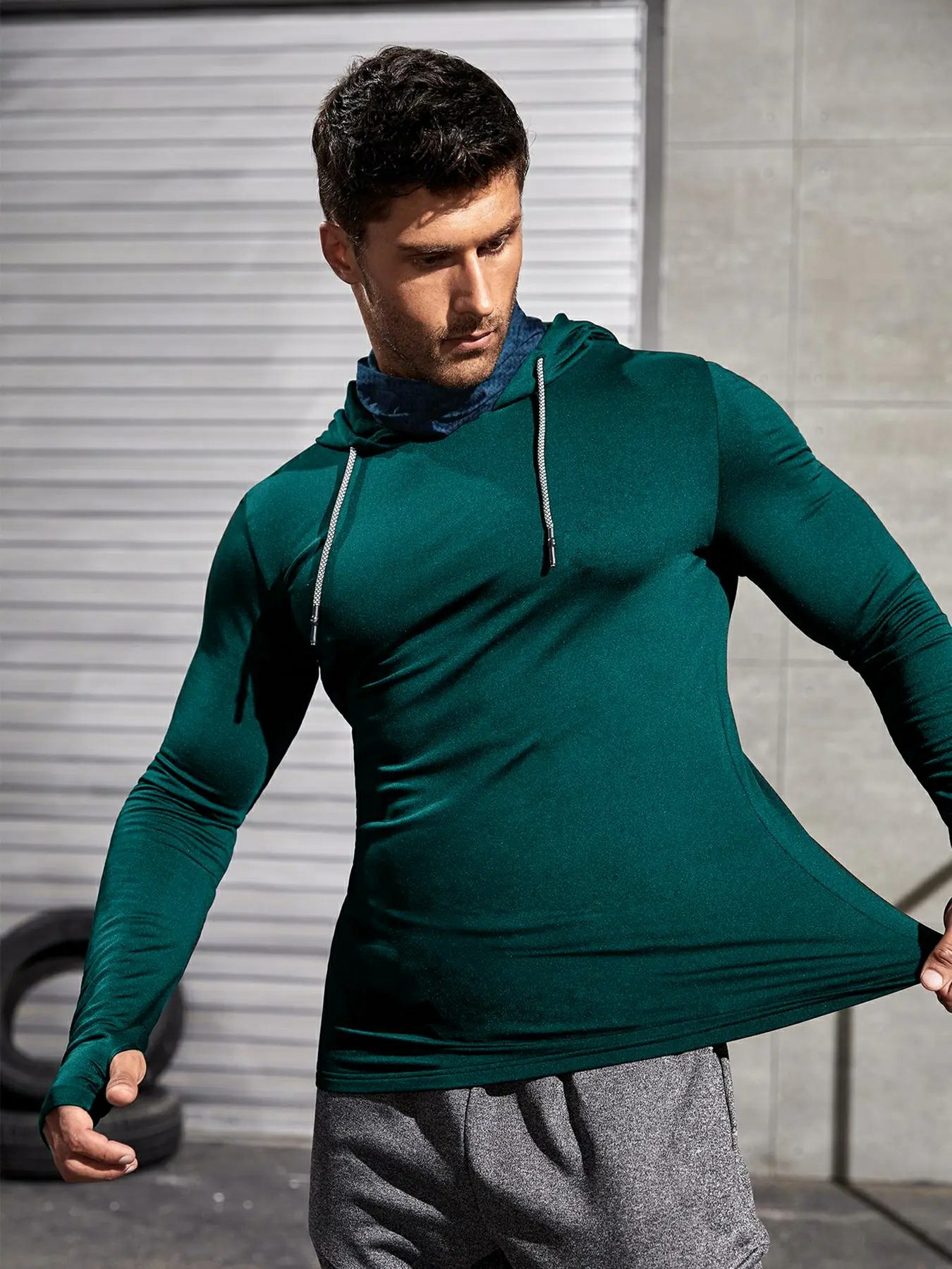 Men’s Hooded Performance Rashguard – Quick-Dry Athletic Top