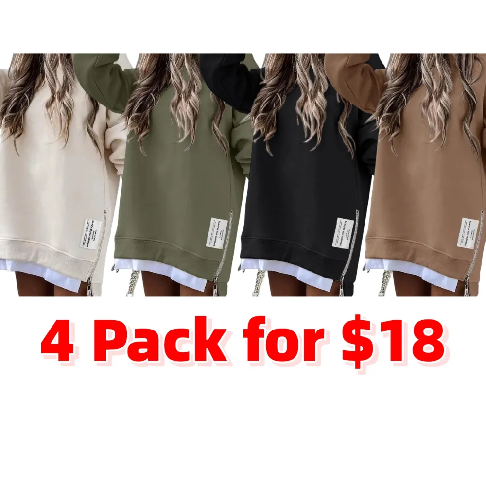 Womens Long Sleeve Pullover Sweatshirt