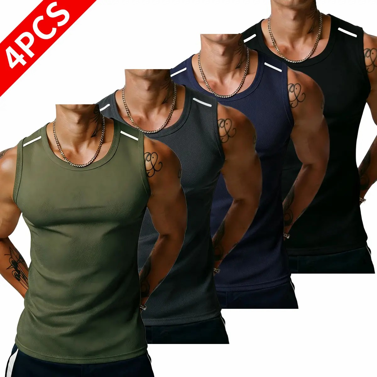 Men's Vests Casual Tank Tops Knit Sleeveless Lightweight Tee Muscle Basic T Shirts