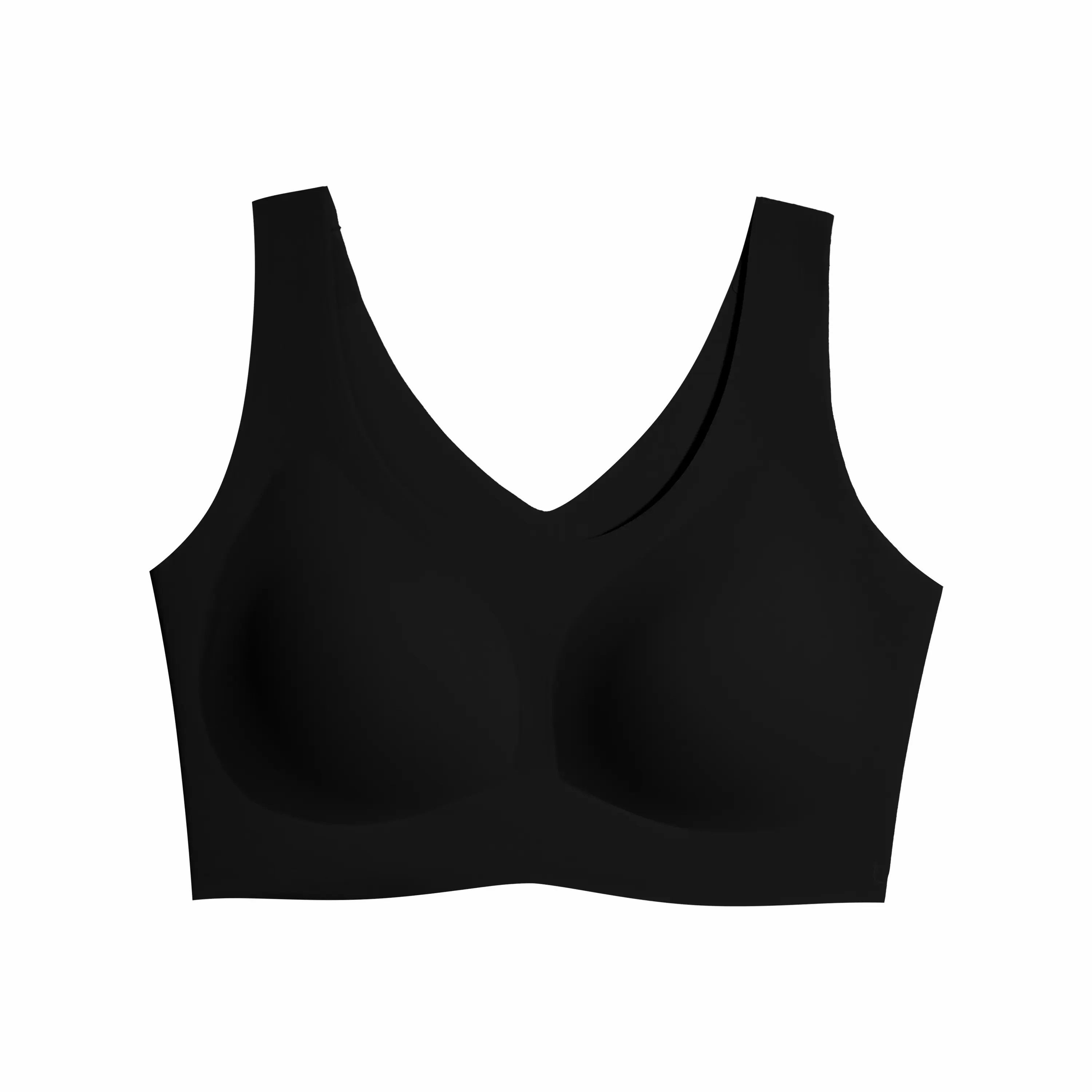 Seamless Bras for Women Full Coverage Wireless Bralette Widen Straps Side