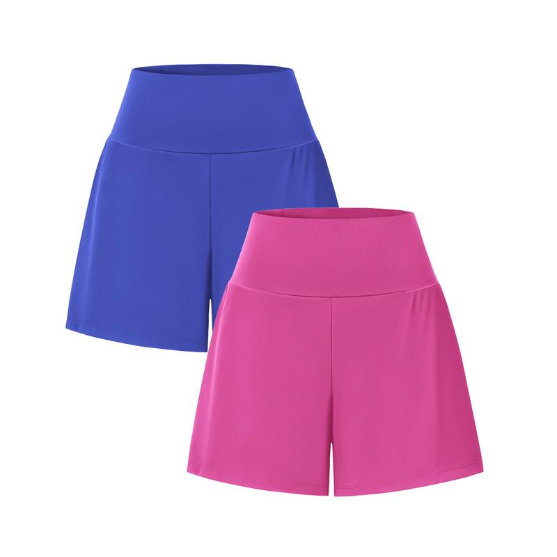 Women‘s High-Waisted  Yoga Shorts with Back & Side Pockets (can freely match 12-pack colors)