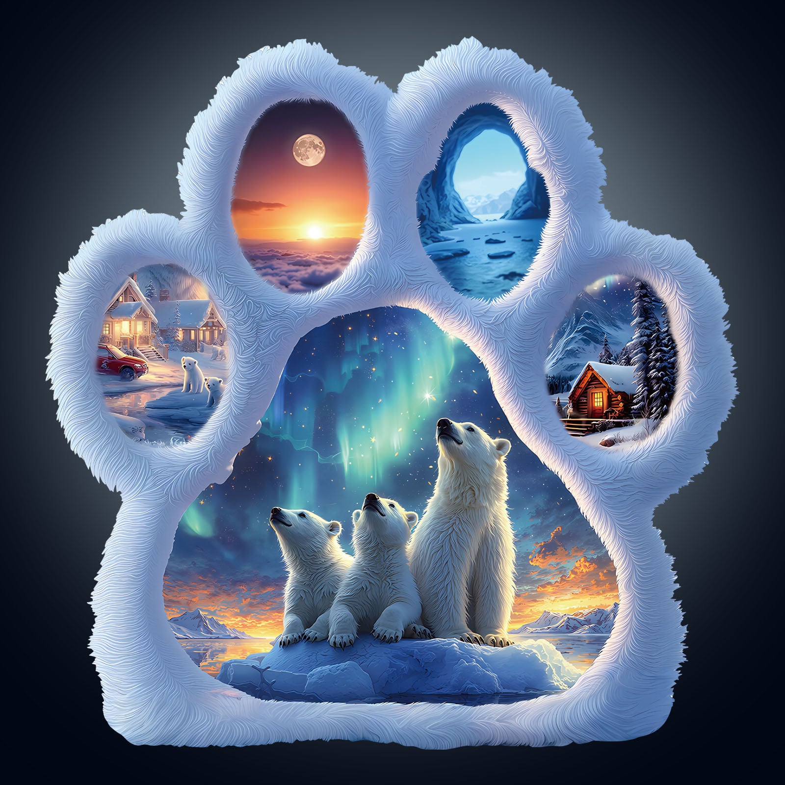 Polar bear tracks  Wooden Jigsaw Puzzle