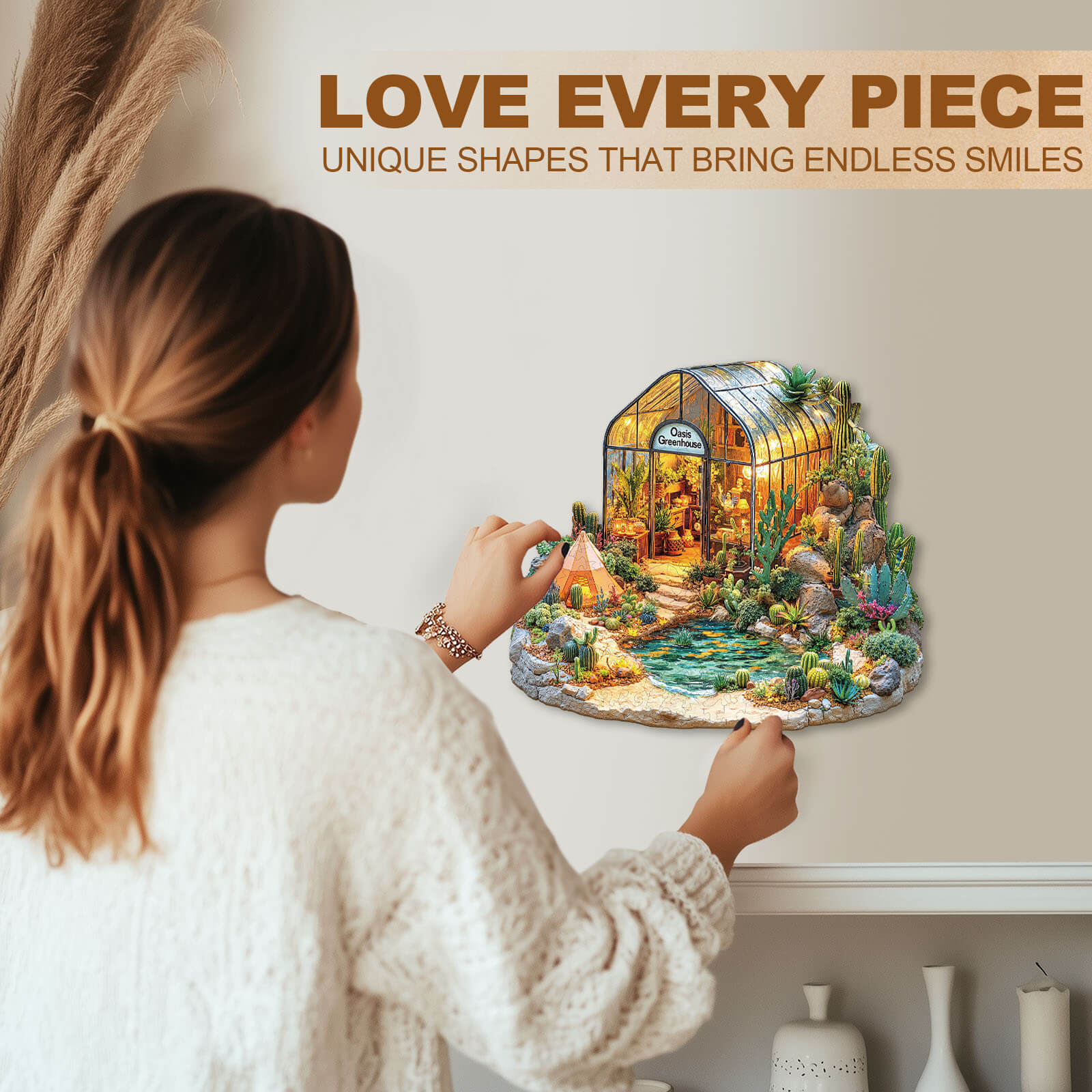 Oasis Greenhouse Wooden Jigsaw Puzzle