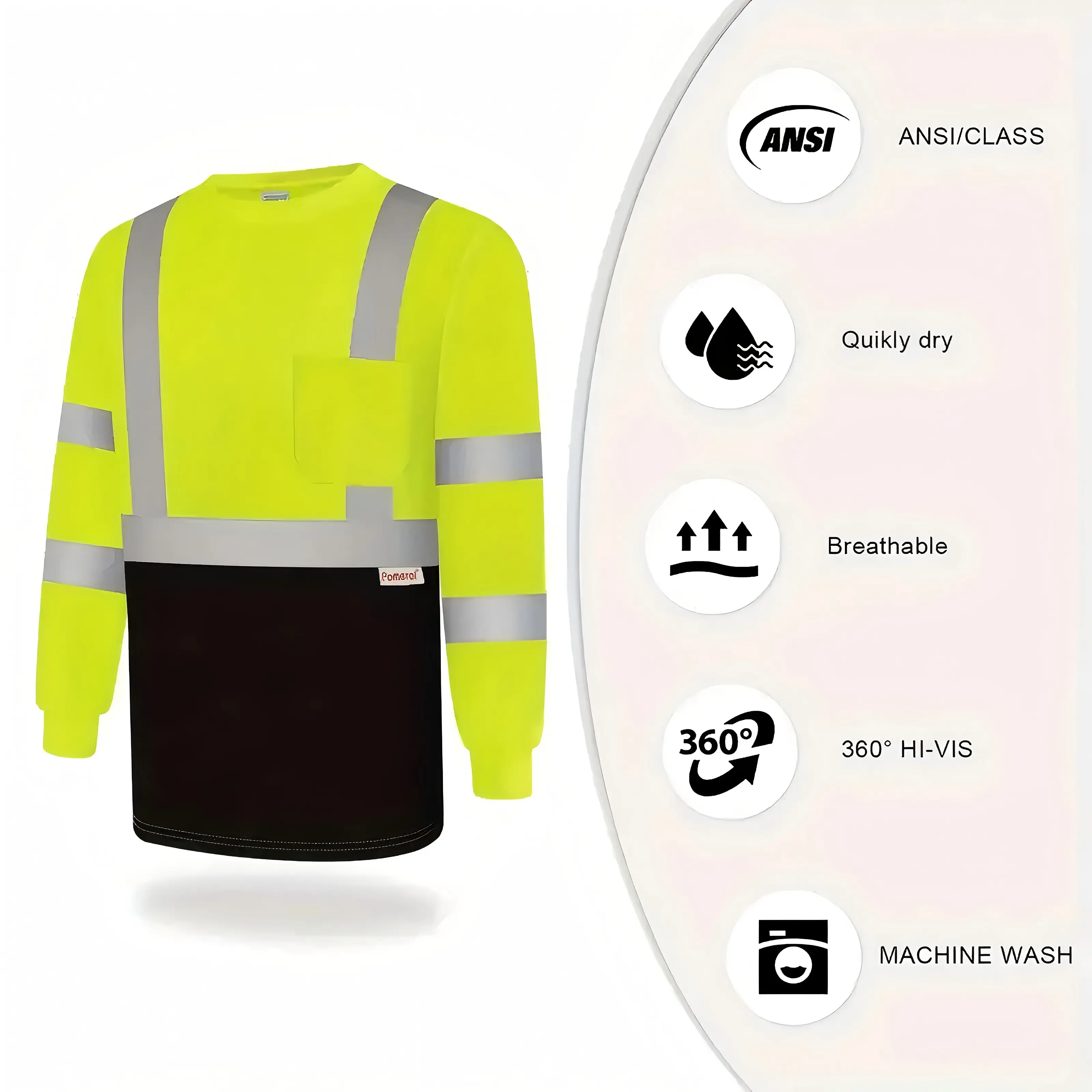 🔥🔥Tuglow Class 3 Premium Hi-Vis Long Sleeve Hoodie - Ultimate Work Protection