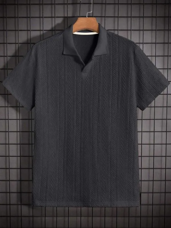 Men's Jacquard Knit Polo Shirt