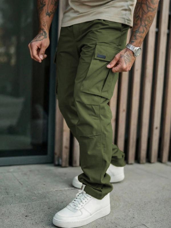Men's Casual Cargo Pants in Woven Fabric, Spring & Fall Wear, Comfortable Fit, Stylish Design for Daily Use, Casual Outdoor Trouser
