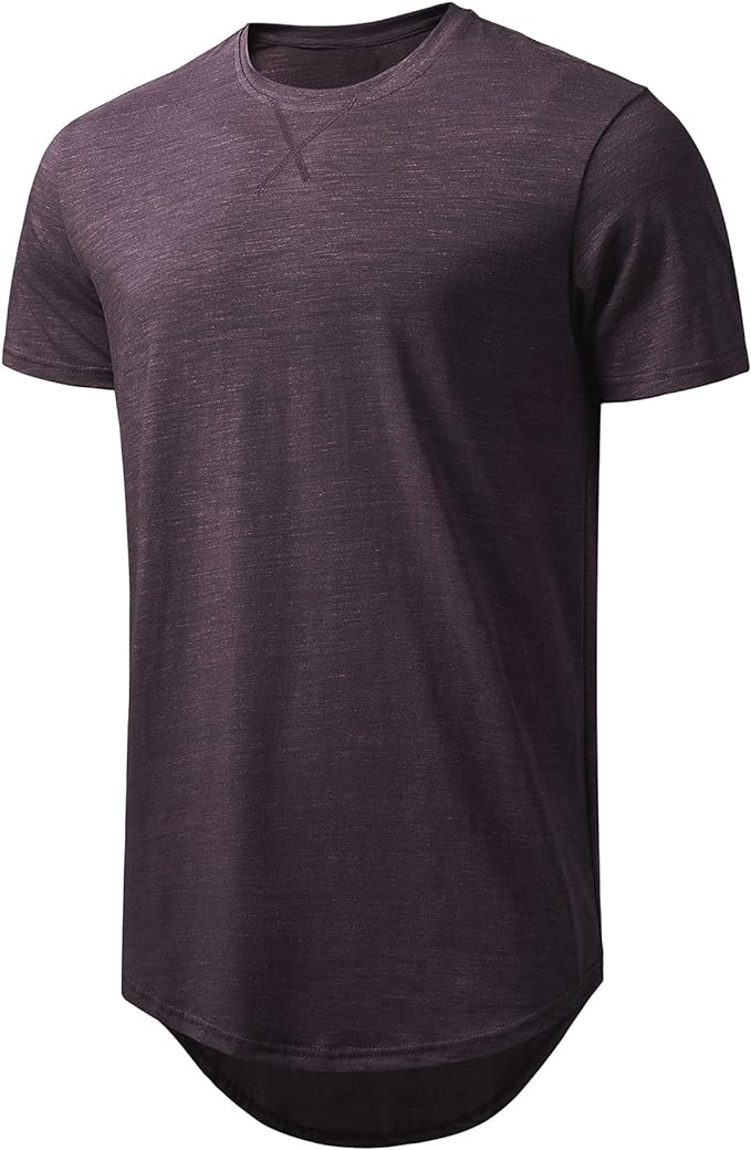 Mens Cotton Hipster Hip Hop Longline Crewneck T-Shirt,Menswear Casual Tshirt Tops