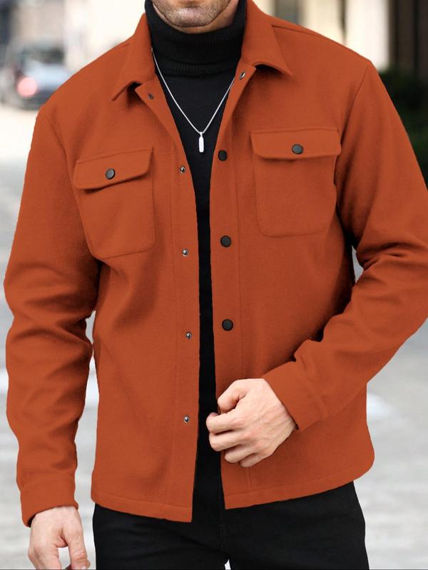 Men’s Casual Button-Up Jacket – Long Sleeve Fall & Winter Outerwear