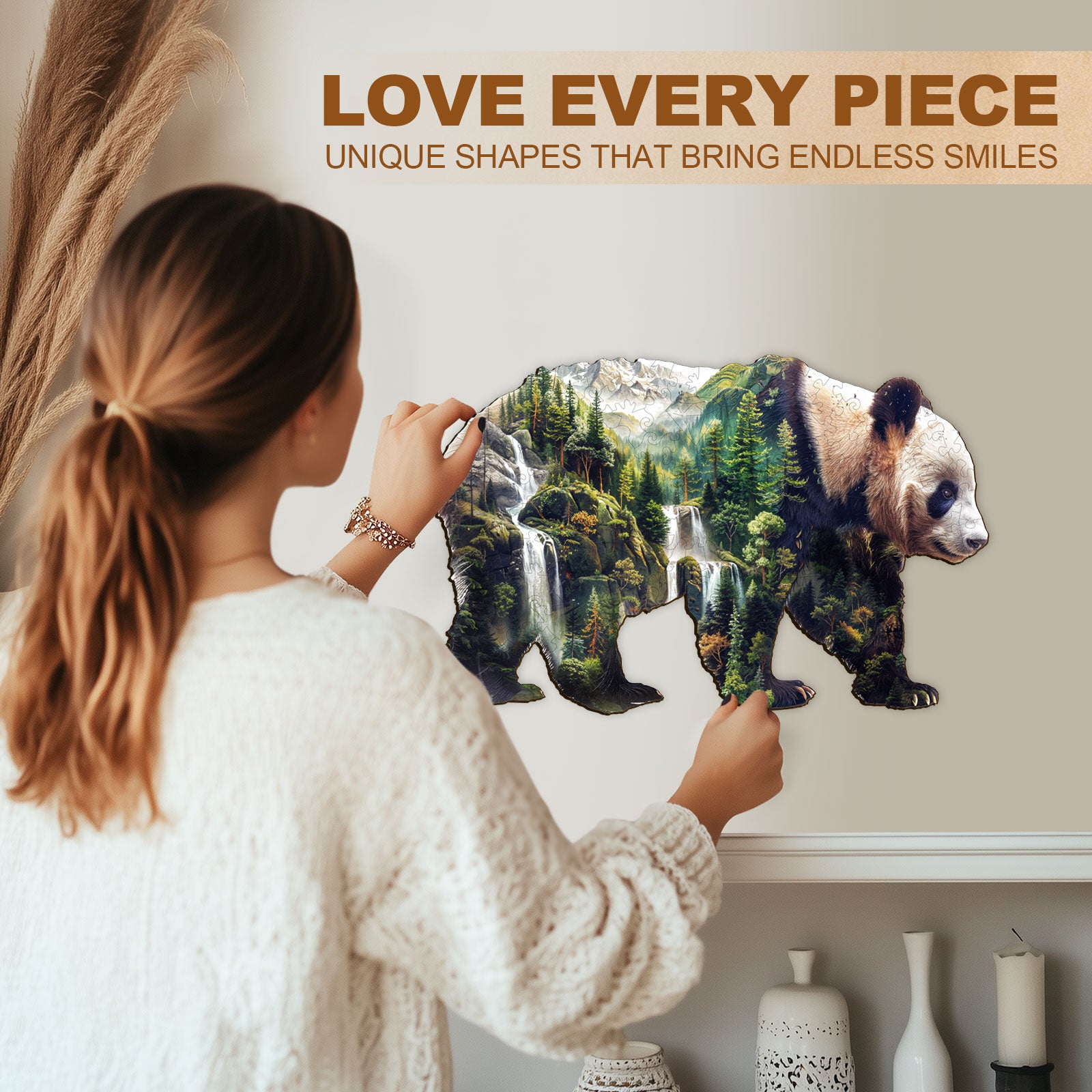 Mountain Panda Wooden Jigsaw Puzzle