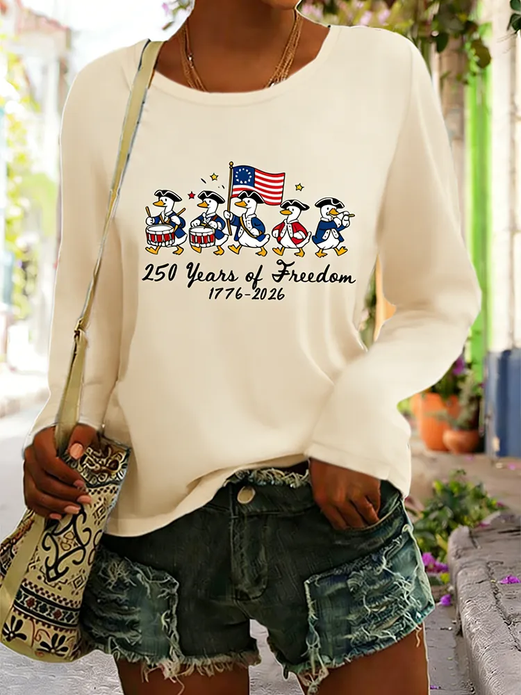 250 Years Of Freedom Patriotic Ducks Long Sleeve Shirt