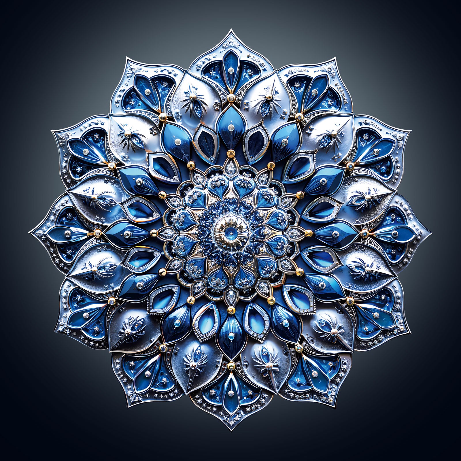 Blue Mandala Wooden Jigsaw Puzzle