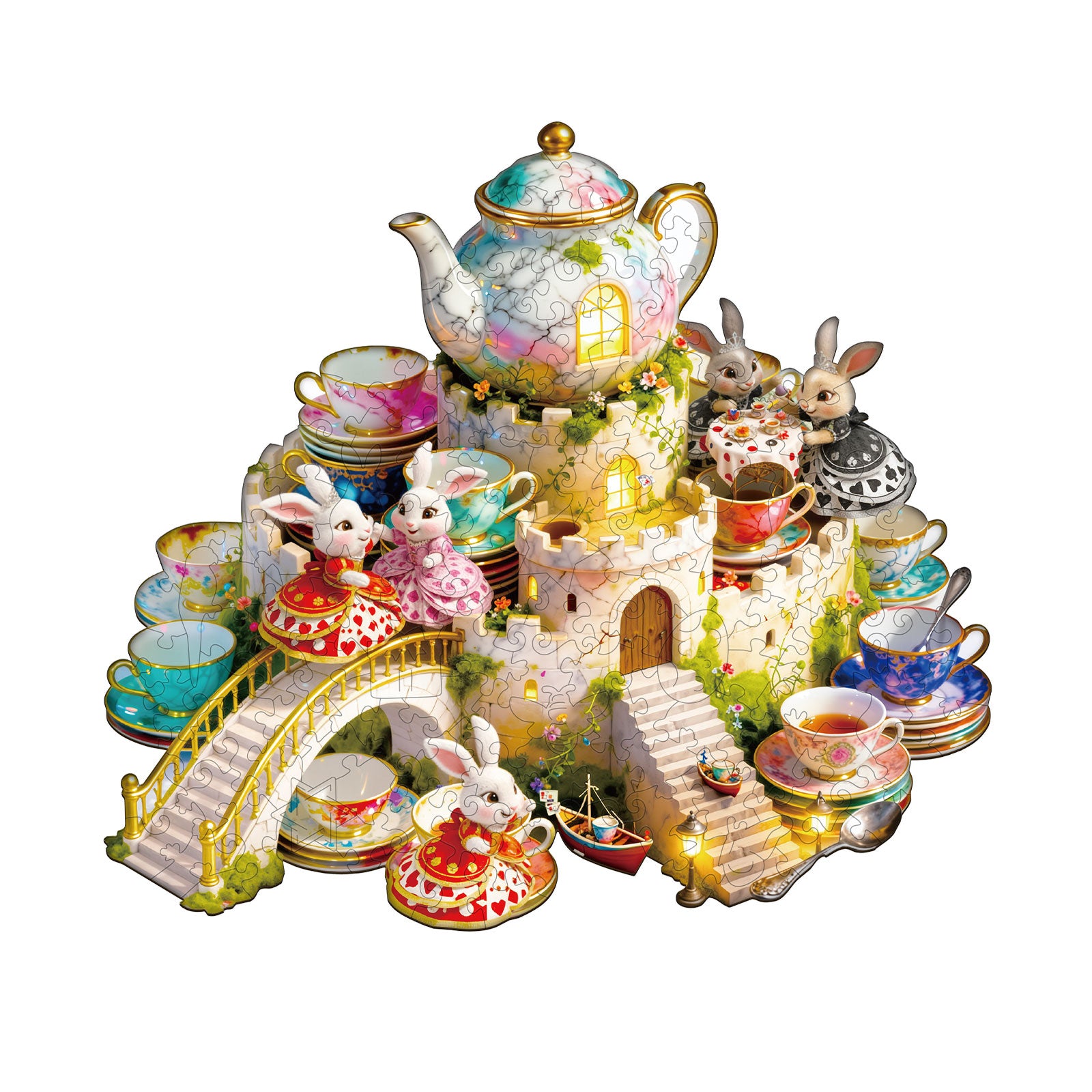 Bunny Tea Party Wooden Jigsaw Puzzle