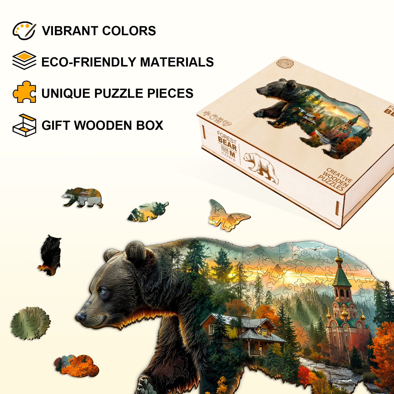 Forest Bear Wooden Jigsaw Puzzle