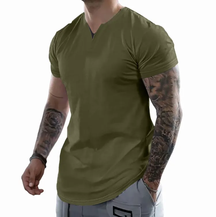 Men's Slim Fit V-Neck Muscle Tee - 2025 Spring Athletic Fashion