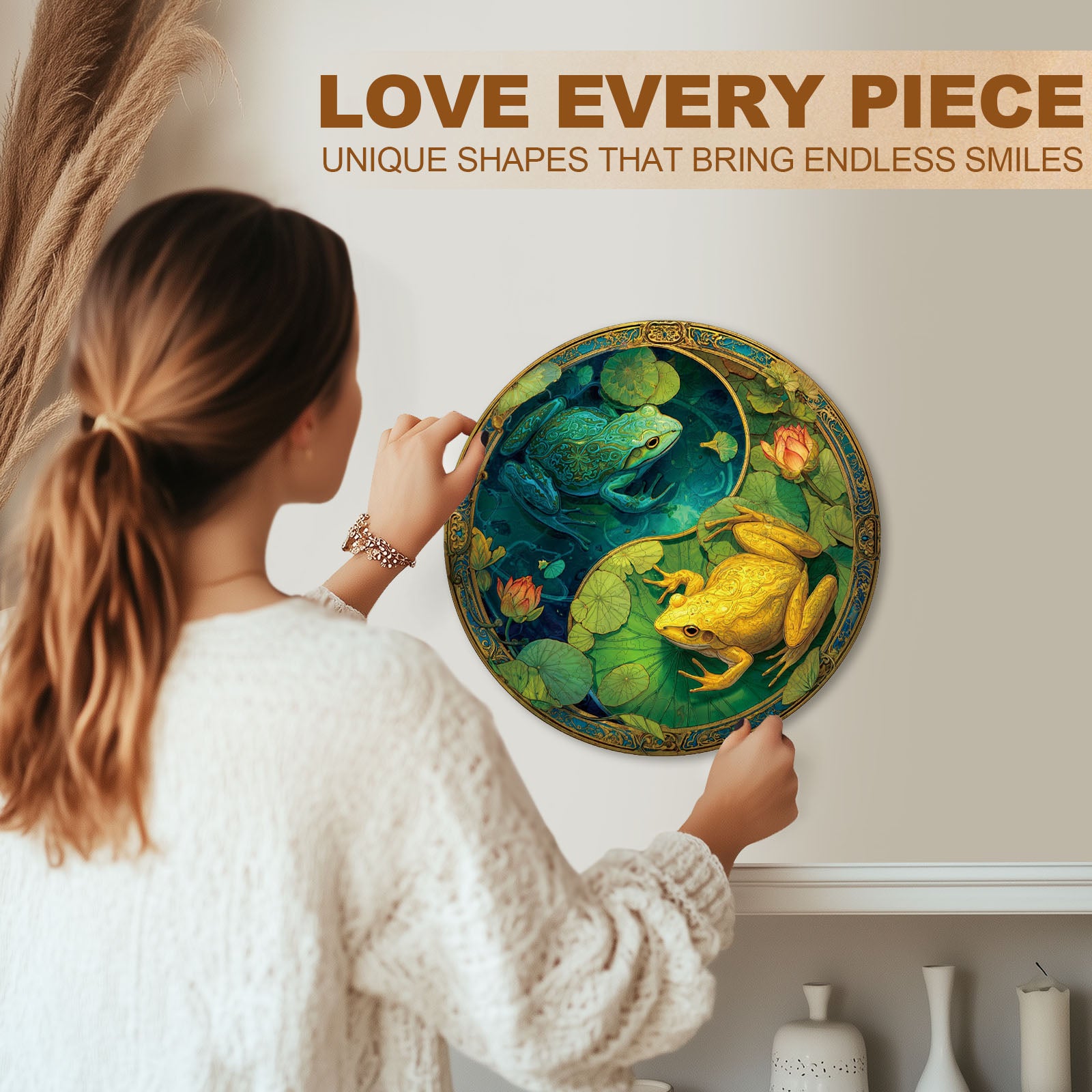 Balance Frogs Wooden Jigsaw Puzzle