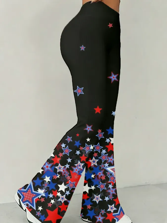 Women's American Flag Printed High-Stretch Leggings