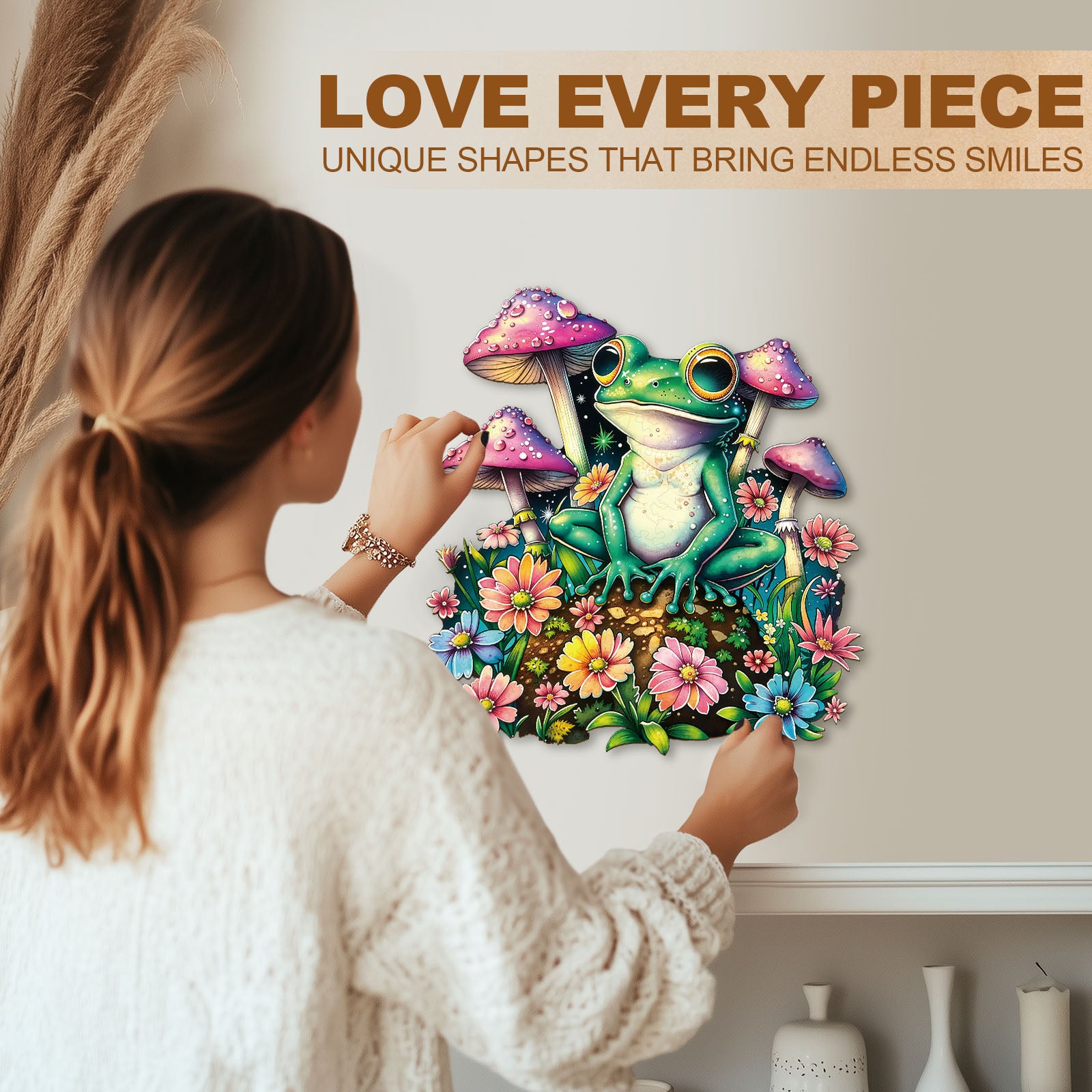 Stardew Garden Frog Wooden Jigsaw Puzzle