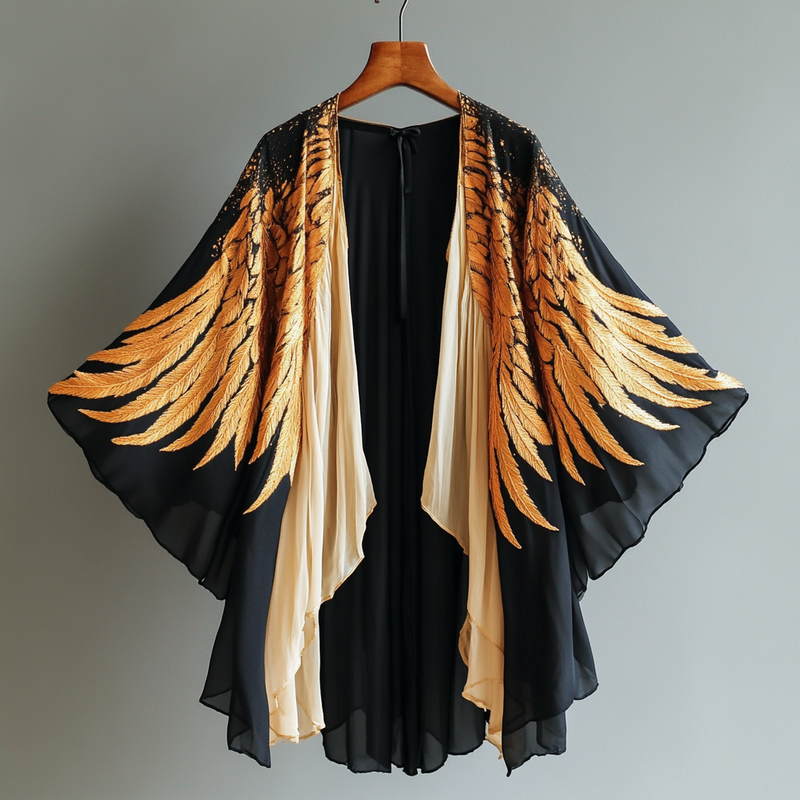 Summer original design elegant handmade wings print cardigan 69ec