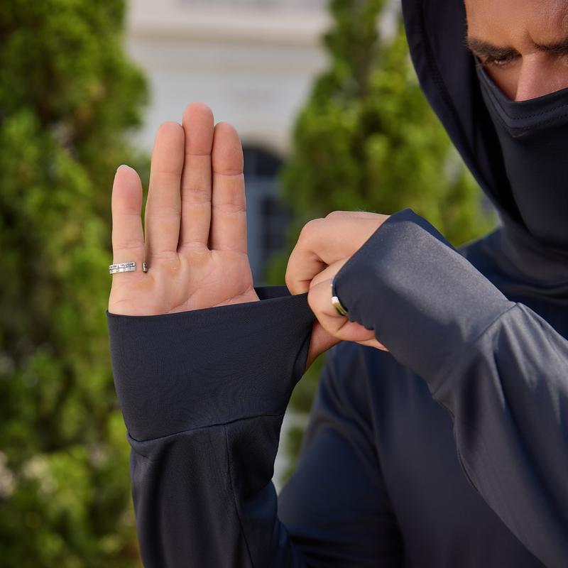 Men’s UPF 50+ Sun Protection Hooded Fishing Shirt with Face Mask