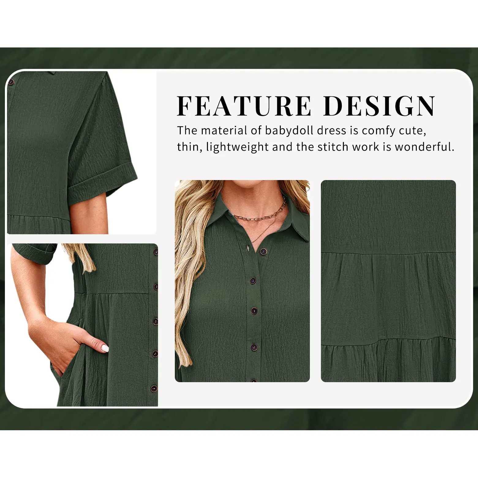 Women's Textured Babydoll Dress