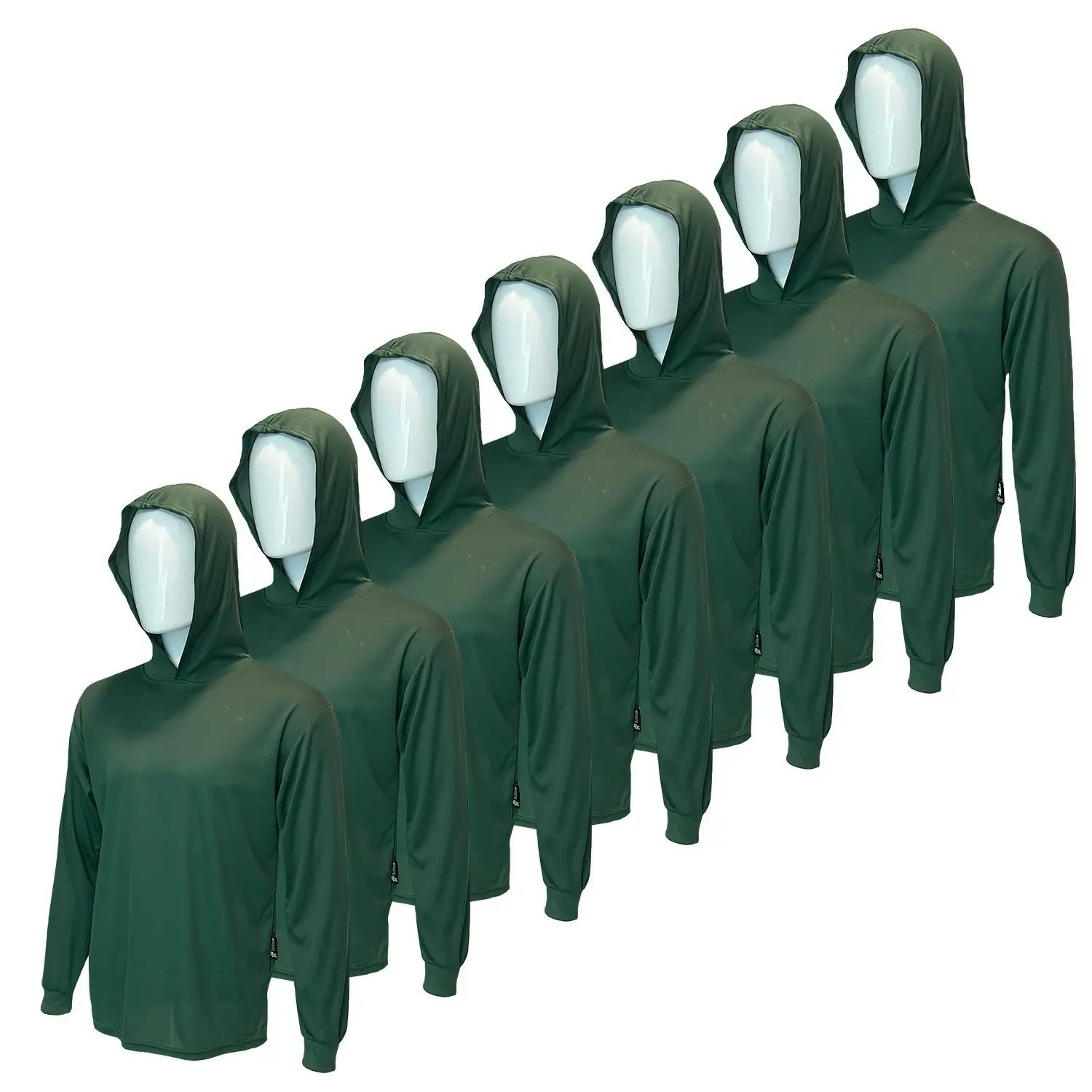 7 SHIRT PACK Hi Visibility ultra light weigh Long sleeve hoodie shirt / 100 % polyester birdeye Fabric for quick dry AVAIALBE IN VARIOUS COLORS