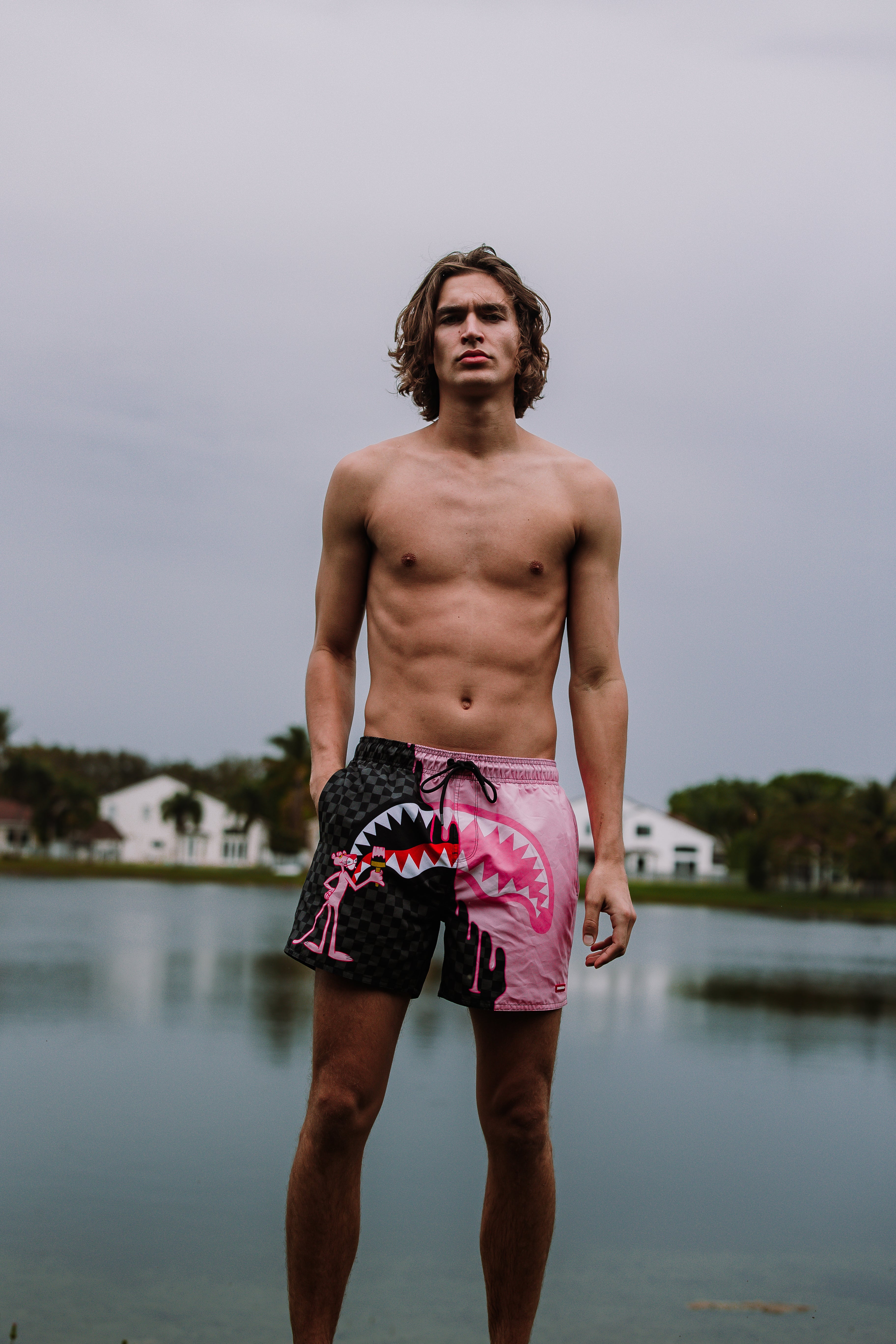 PINK PANTHER PINK PAINTER SWIM SHORTS