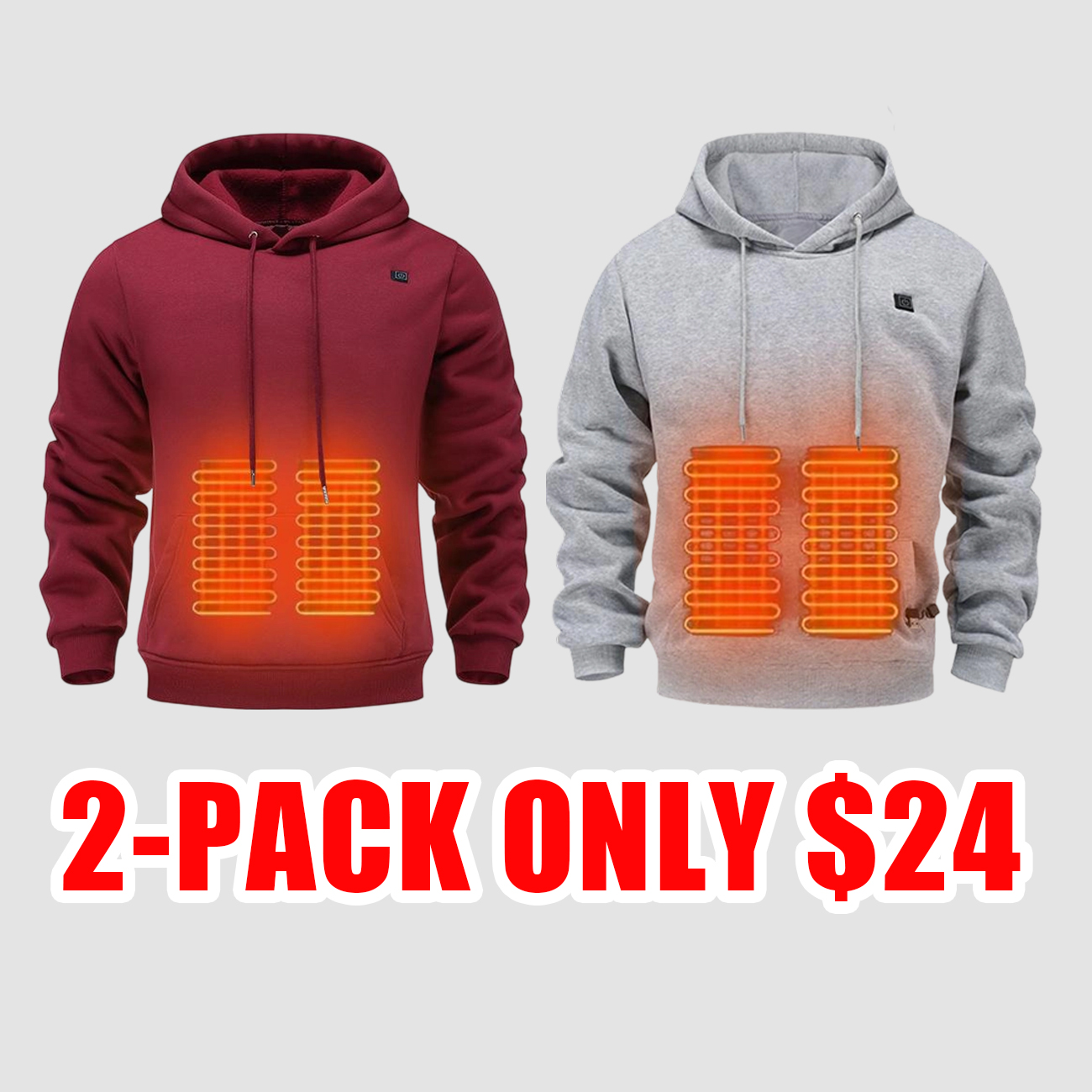 Men’s USB Heated Hoodie with Adjustable Heating – Winter Outdoor Thermal Sweatshirt