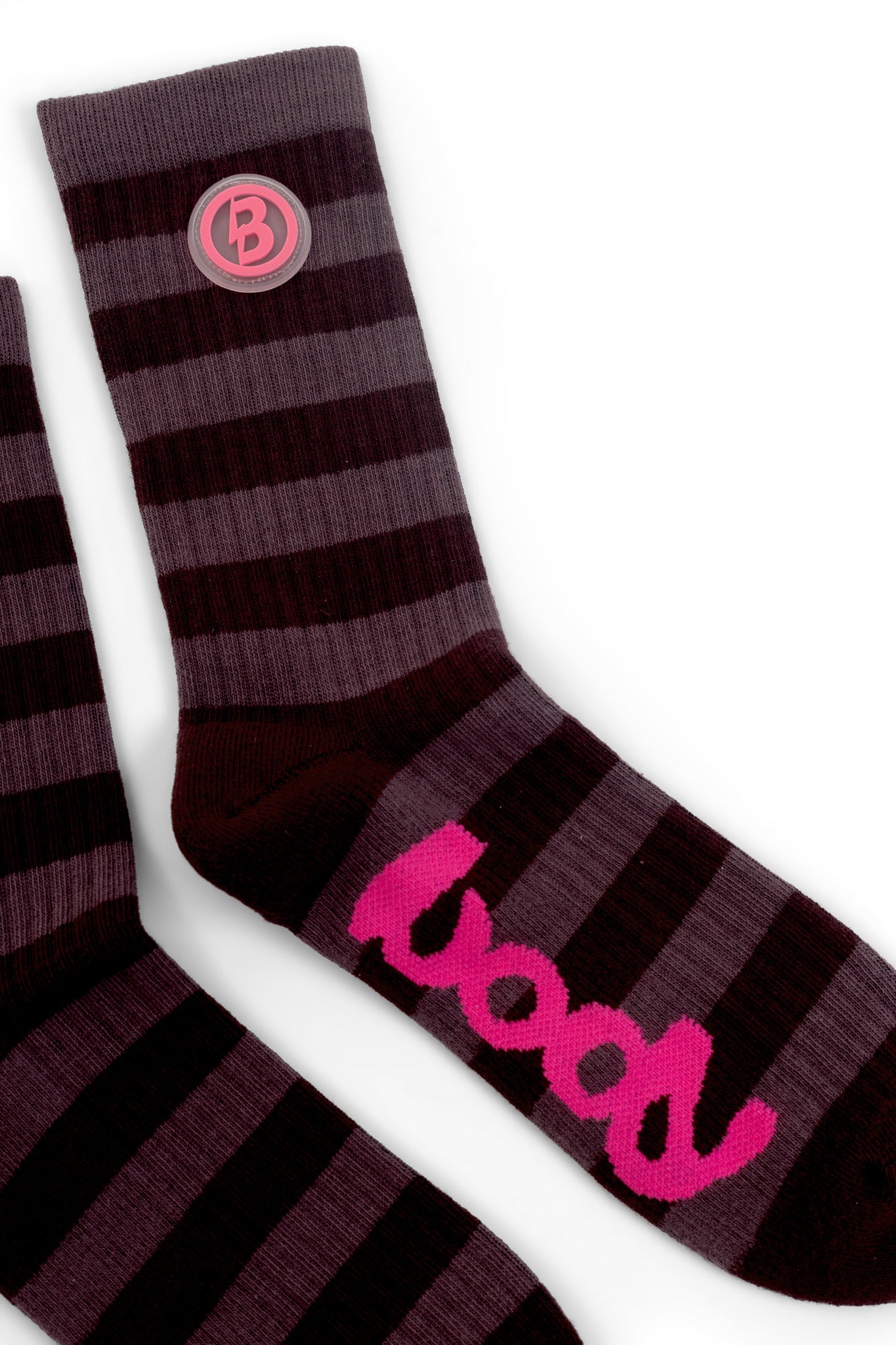 STRIPED KNIT SOCKS (MAGENTA/PINK)