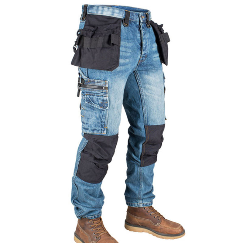 Men'S Pocket Patchwork Overalls