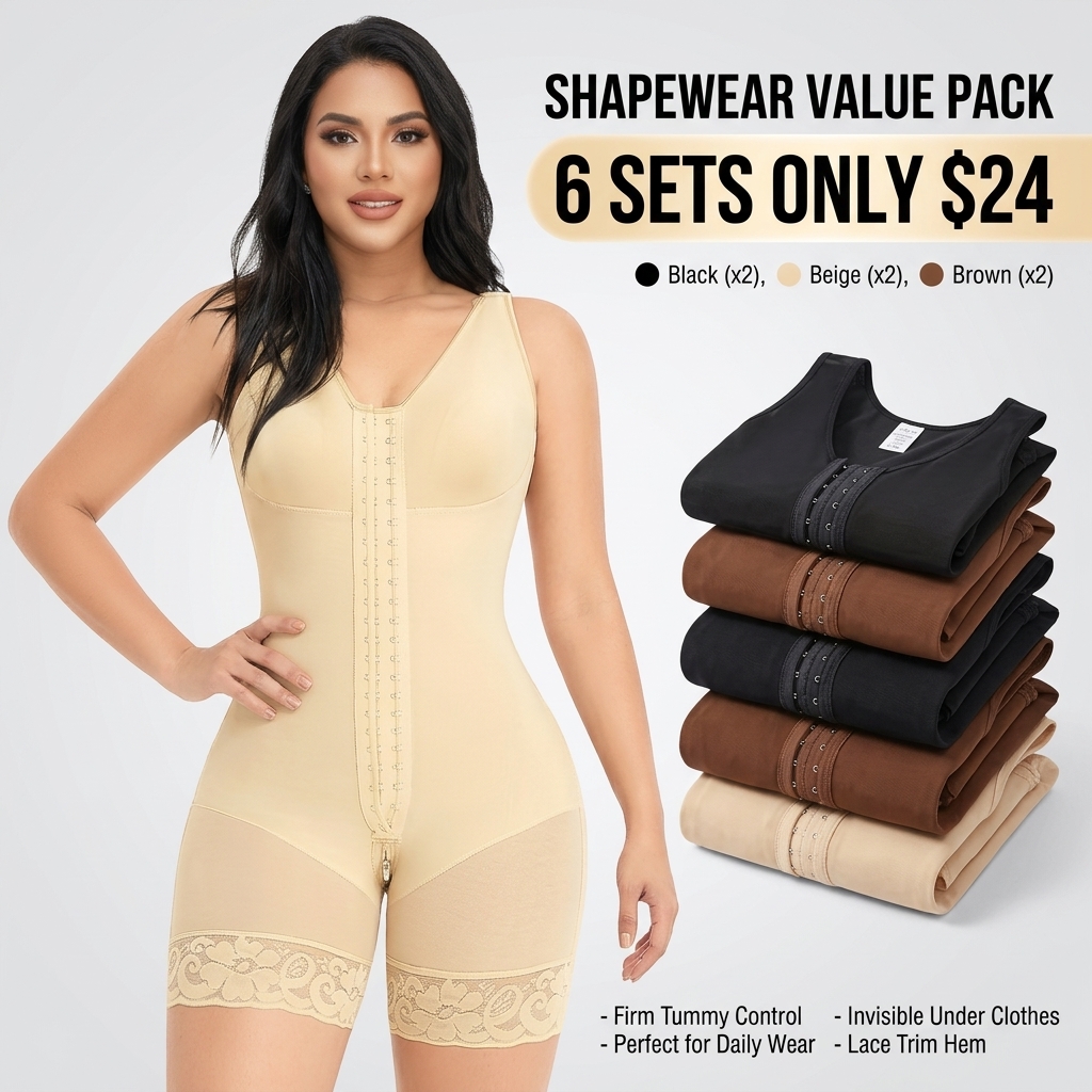 🔄🔄🔄Women's High-Compression Tummy Control & Butt Lifter Full Body Shaper with Hook Closure