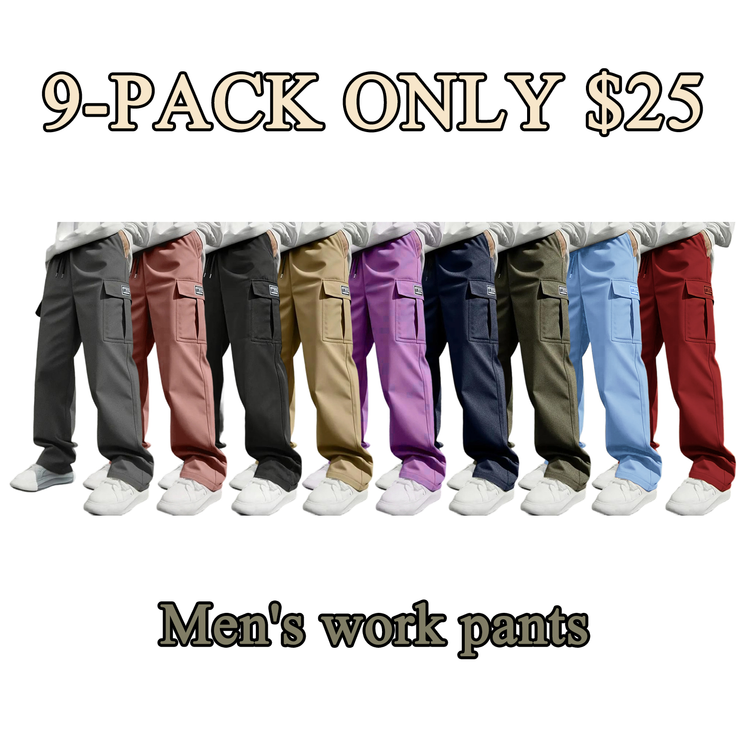 Men’s Multi-Pocket Work Pants (All-Season Utility Cargo Pants)
