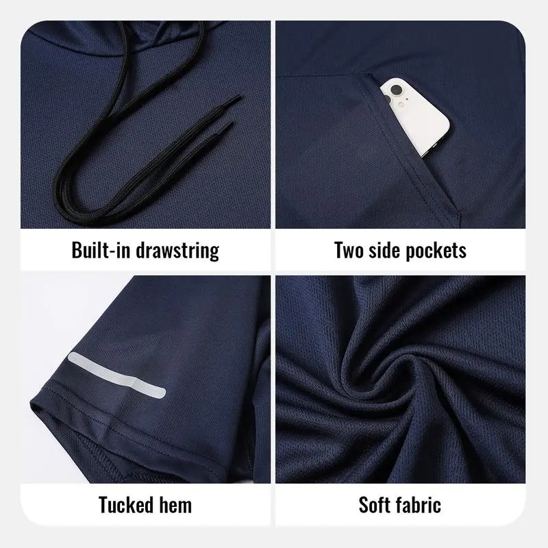 Men's Summer Athletic Hooded T-Shirt