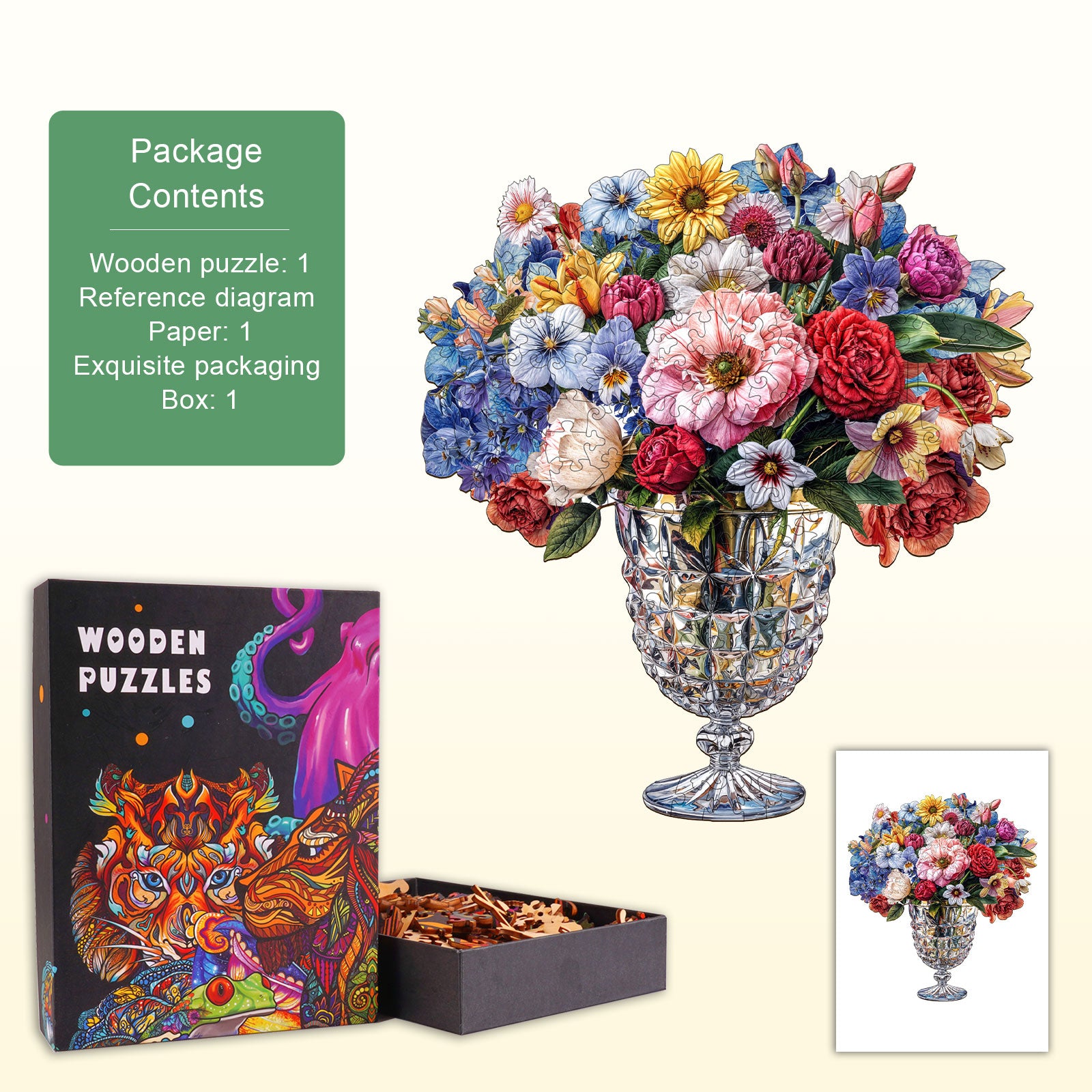 Goblet Bouquet Wooden Jigsaw Puzzle