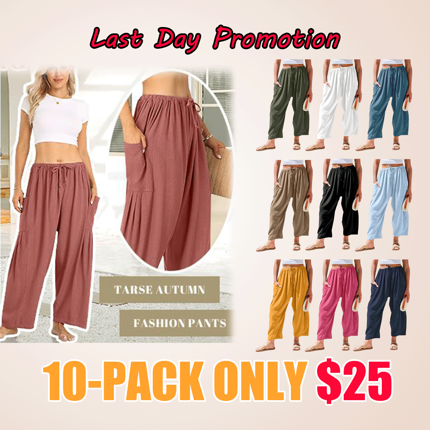 Women’s Linen Blend Wide-Leg Pants