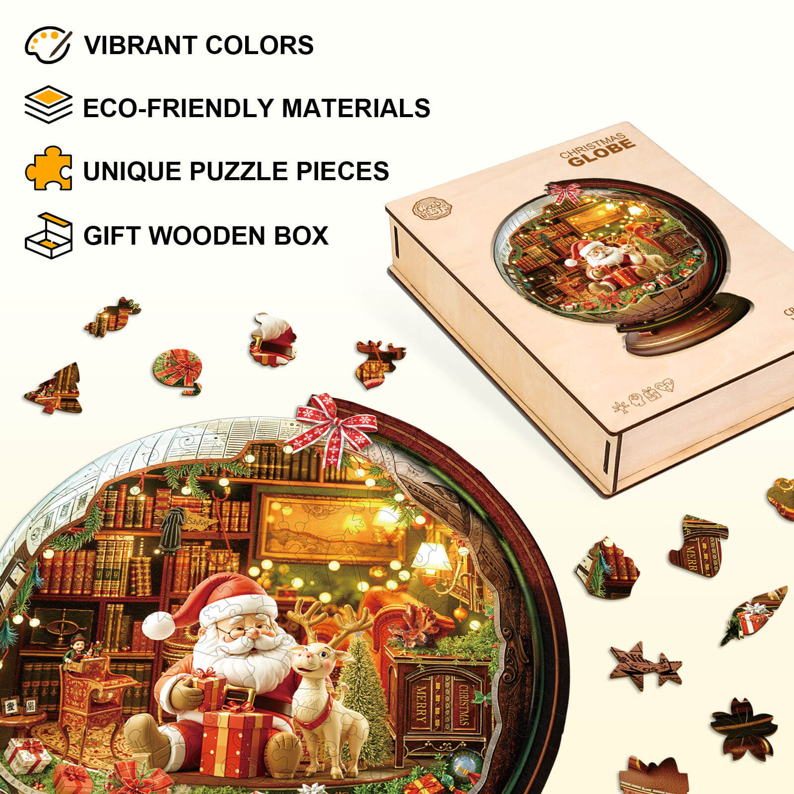 Christmas globe Wooden Jigsaw Puzzle