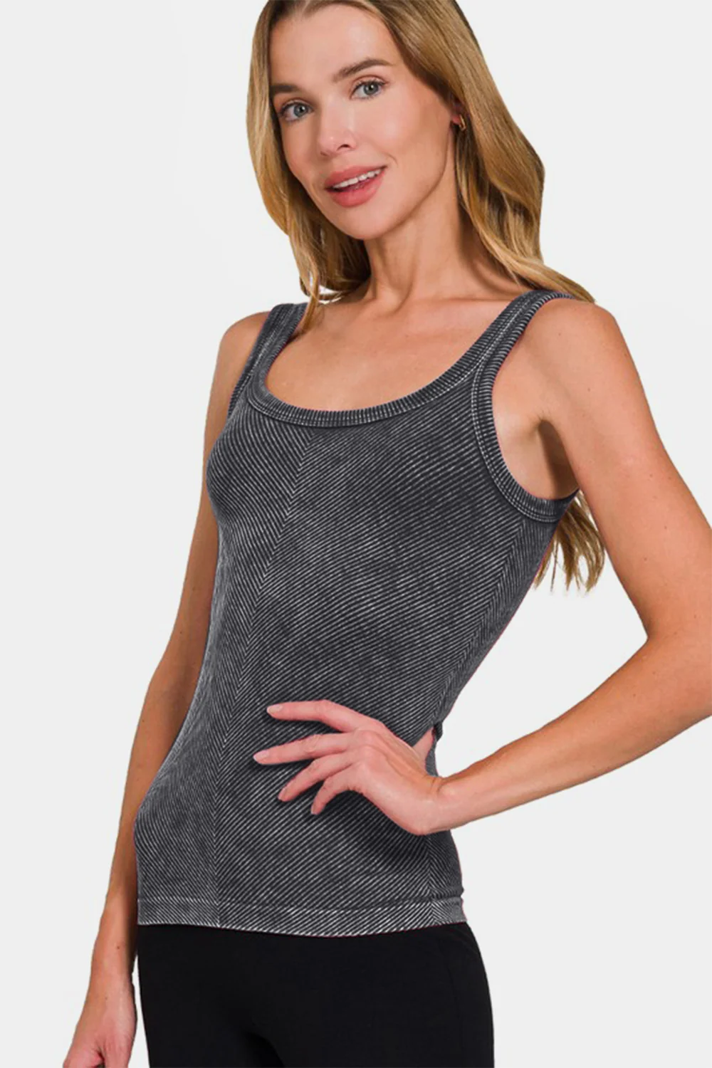 Ribbed Scoop Neck Tank
