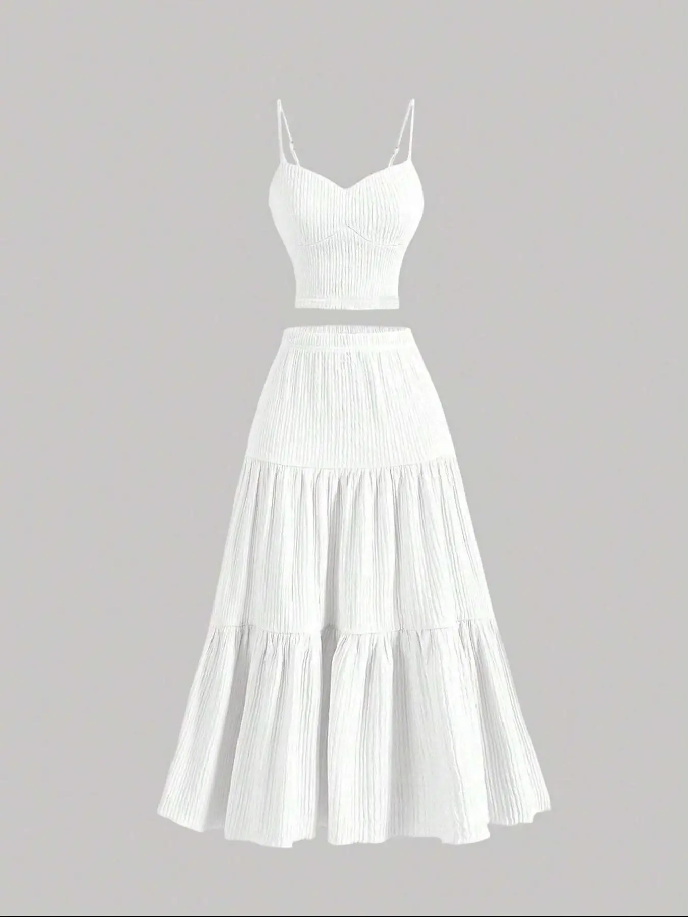 Effortless Summer Crop Cami & A-Line Skirt Set