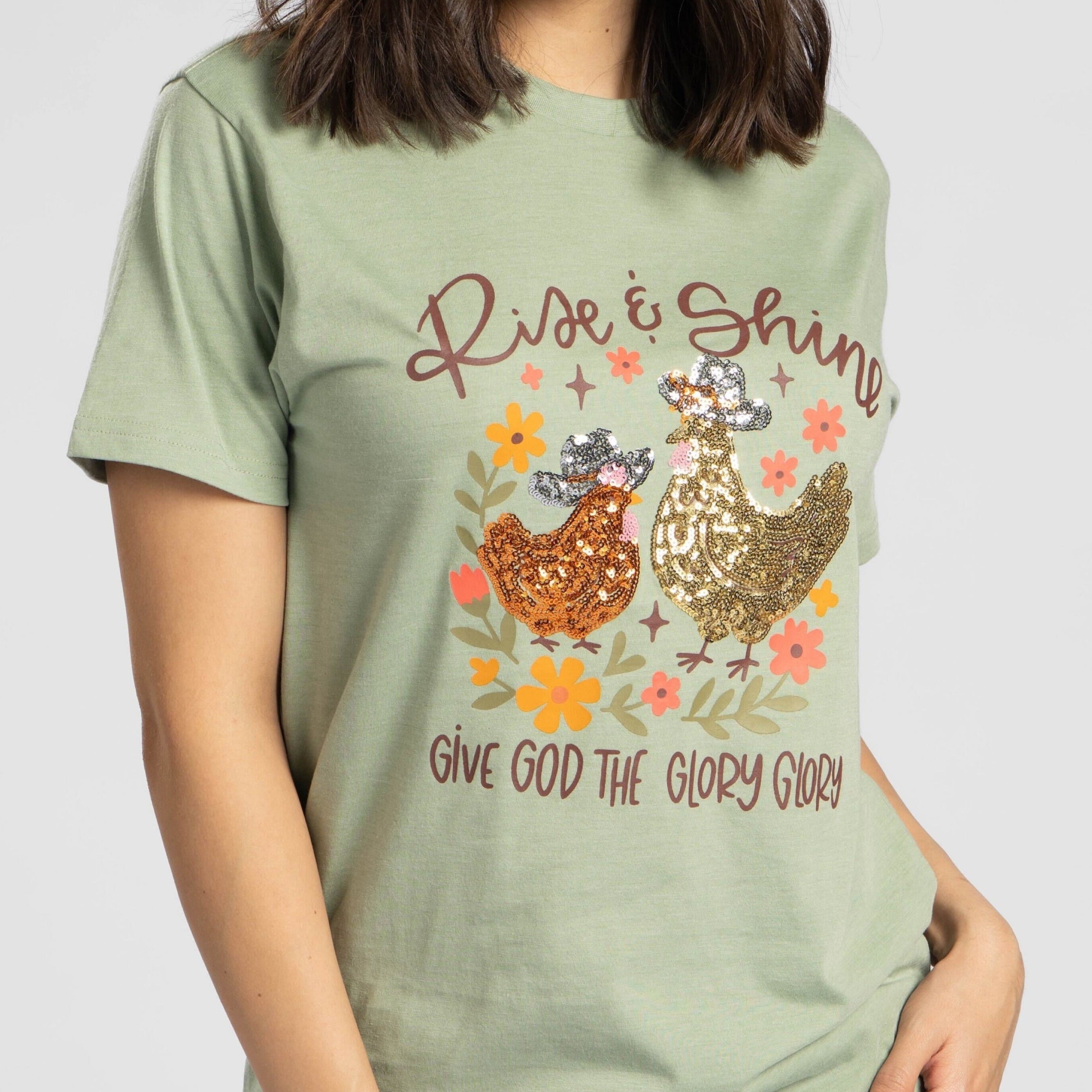 Embellished Rise and Shine Sequin Tee