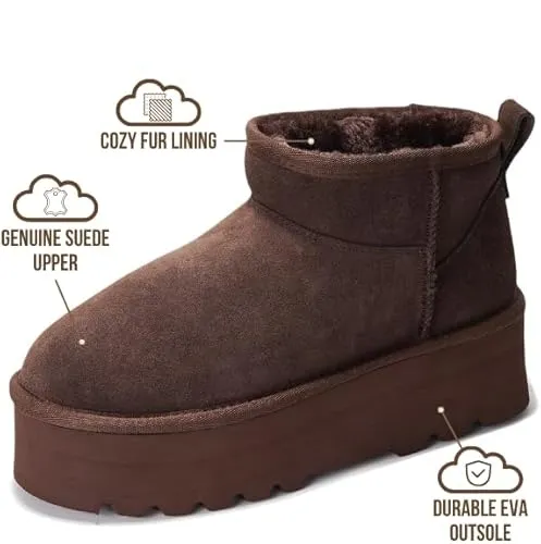 Women Lightweight Memory Foam Fuzzy Boots