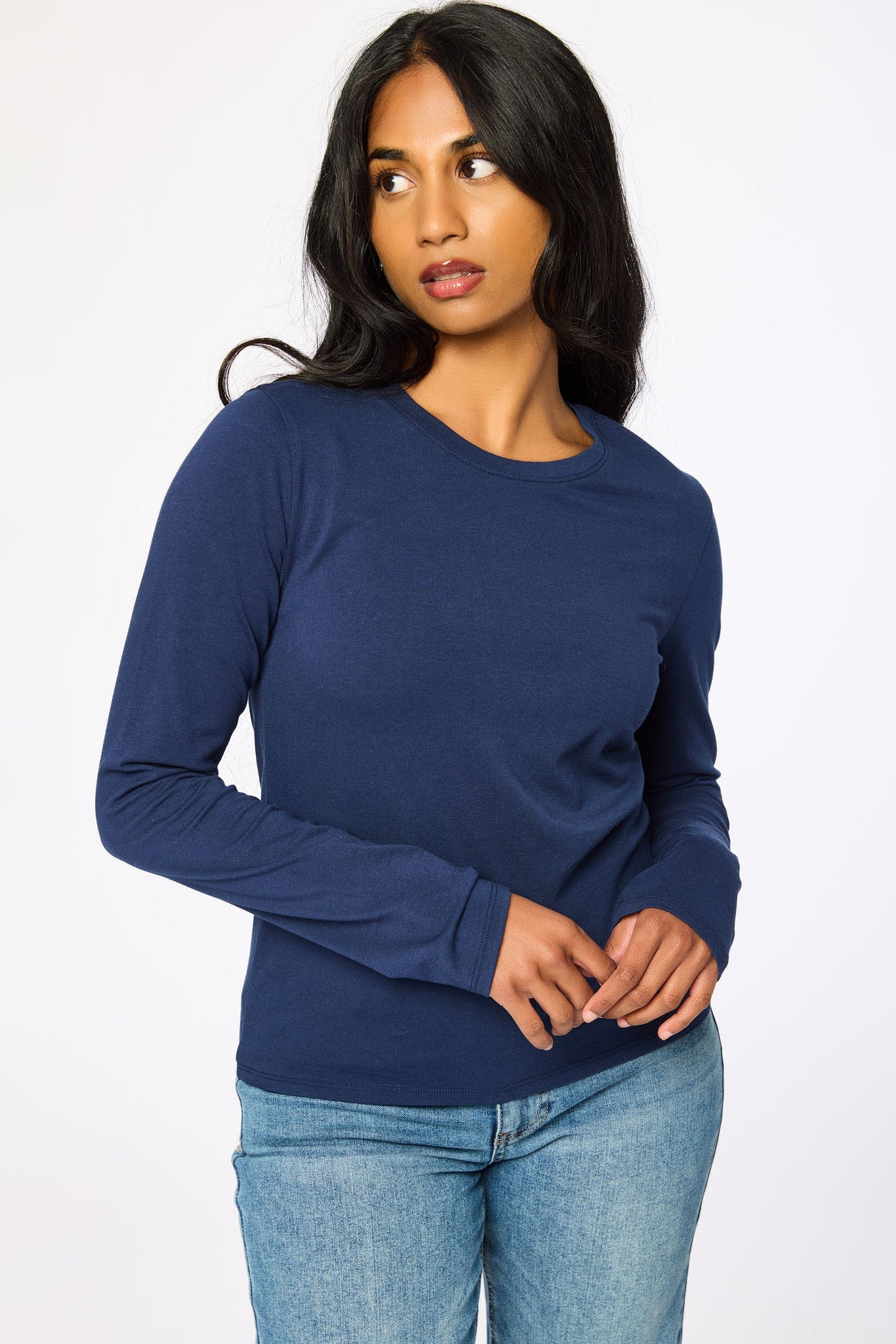 Long-Sleeve Crew-Neck Top
