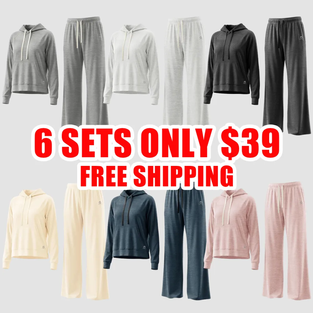 Women’s Recycled Fabric 2-Piece Hoodie & Wide-Leg Sweatpants Set